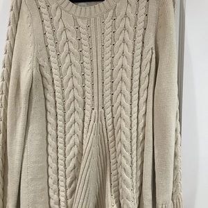 Cabi lace-up ivory sweater.  Large
